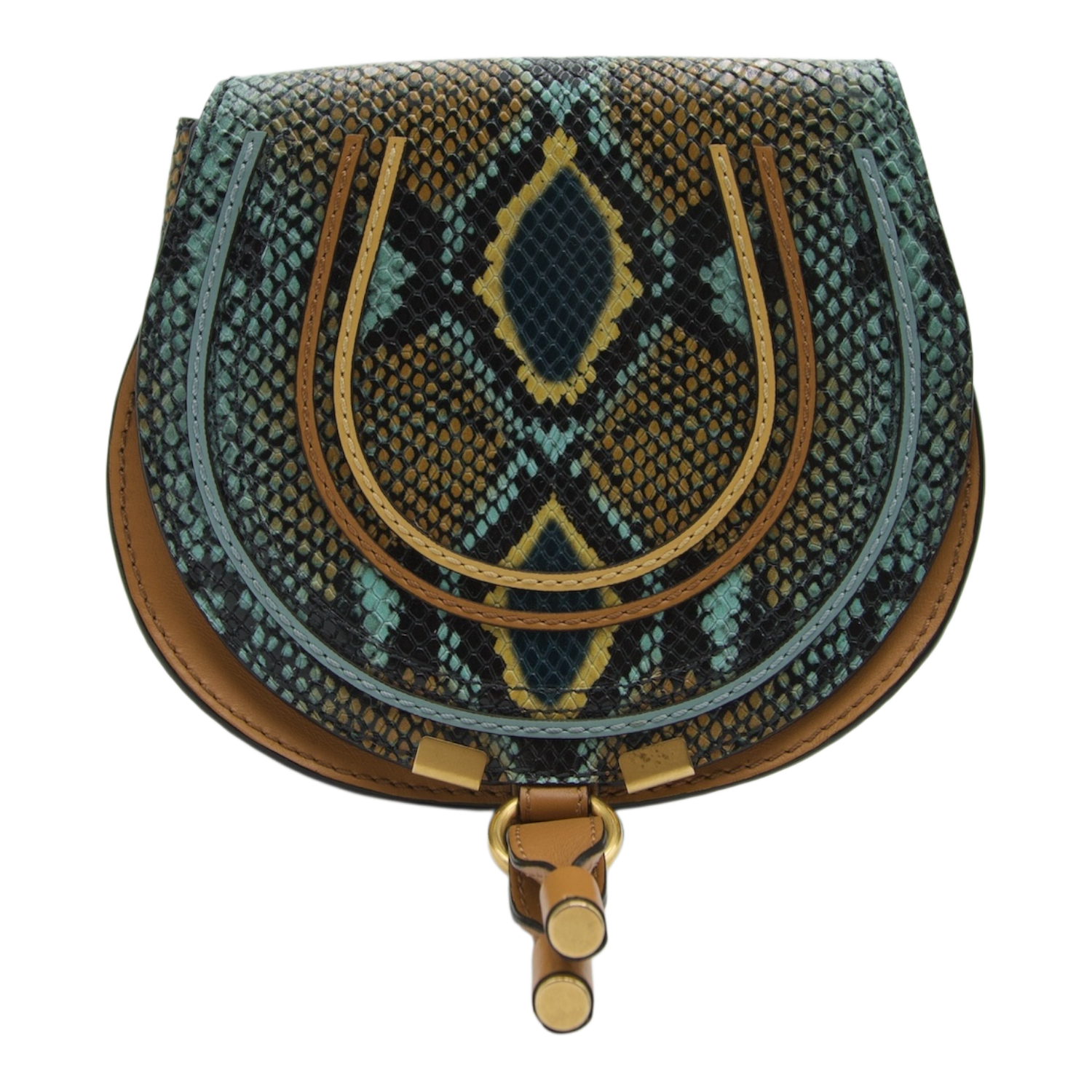 Chloé Marcie Saddle Bag Exotic Python