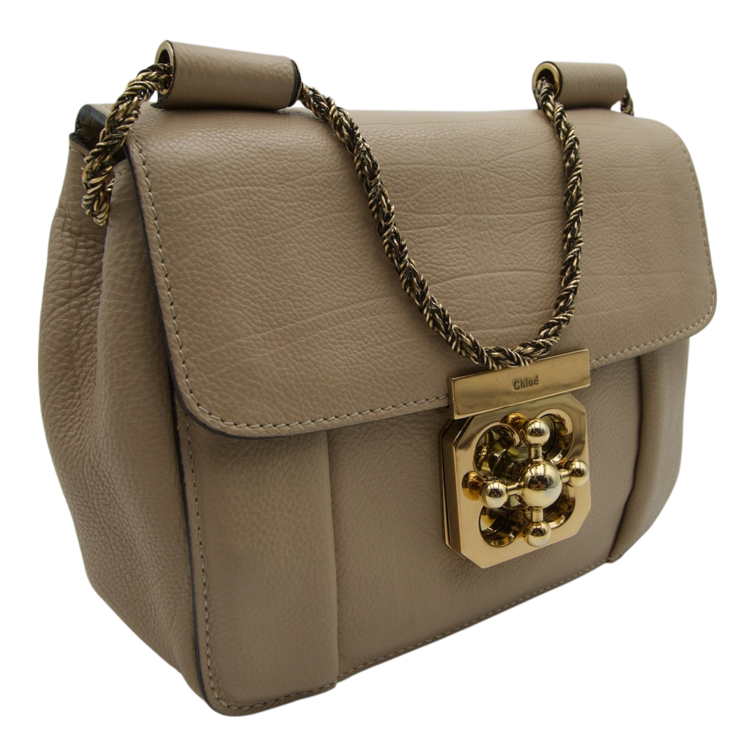Chloé Elsie Beige Leather Shoulder Bag
