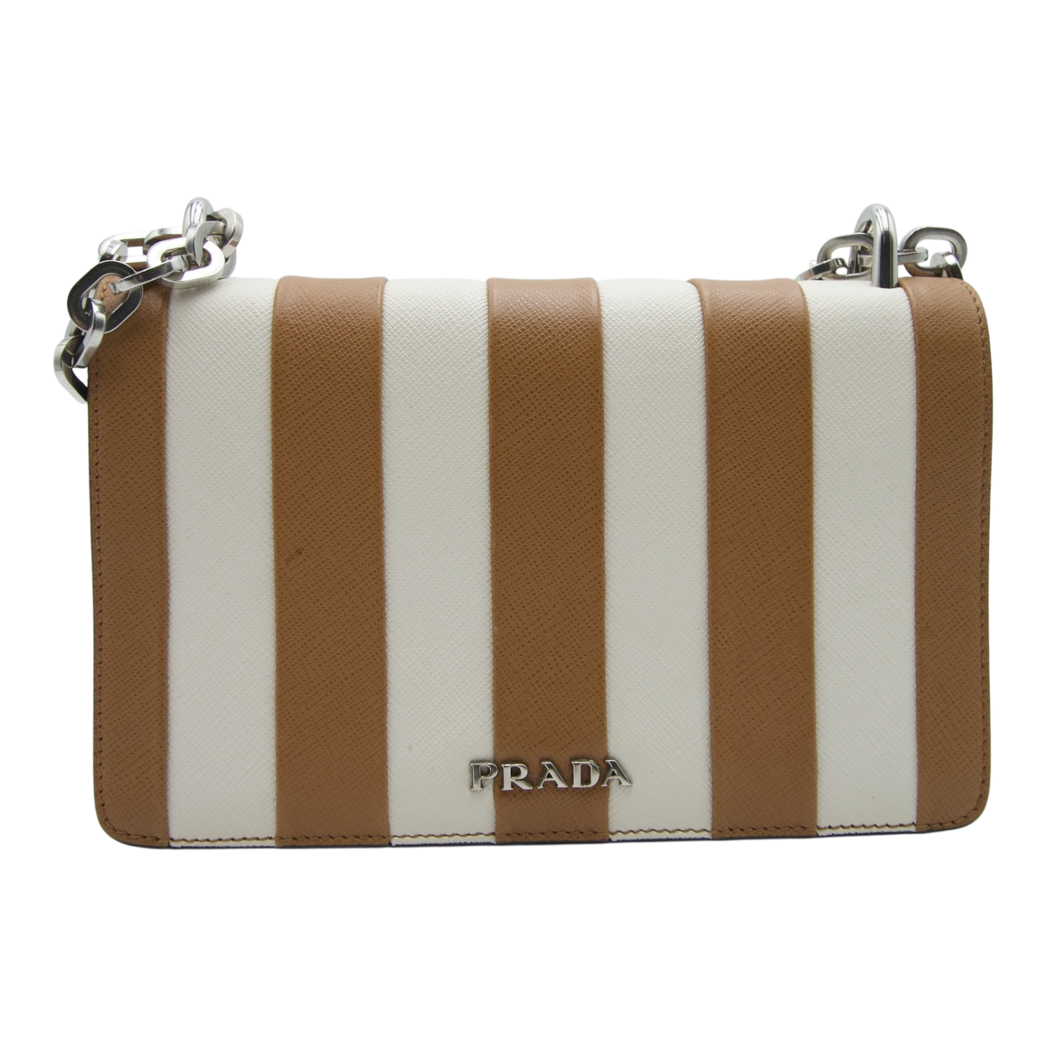 Prada Striped Saffiano Bag