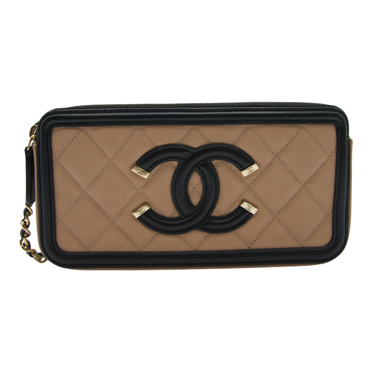Chanel Filigree Crossbody Bag Beige Nude
