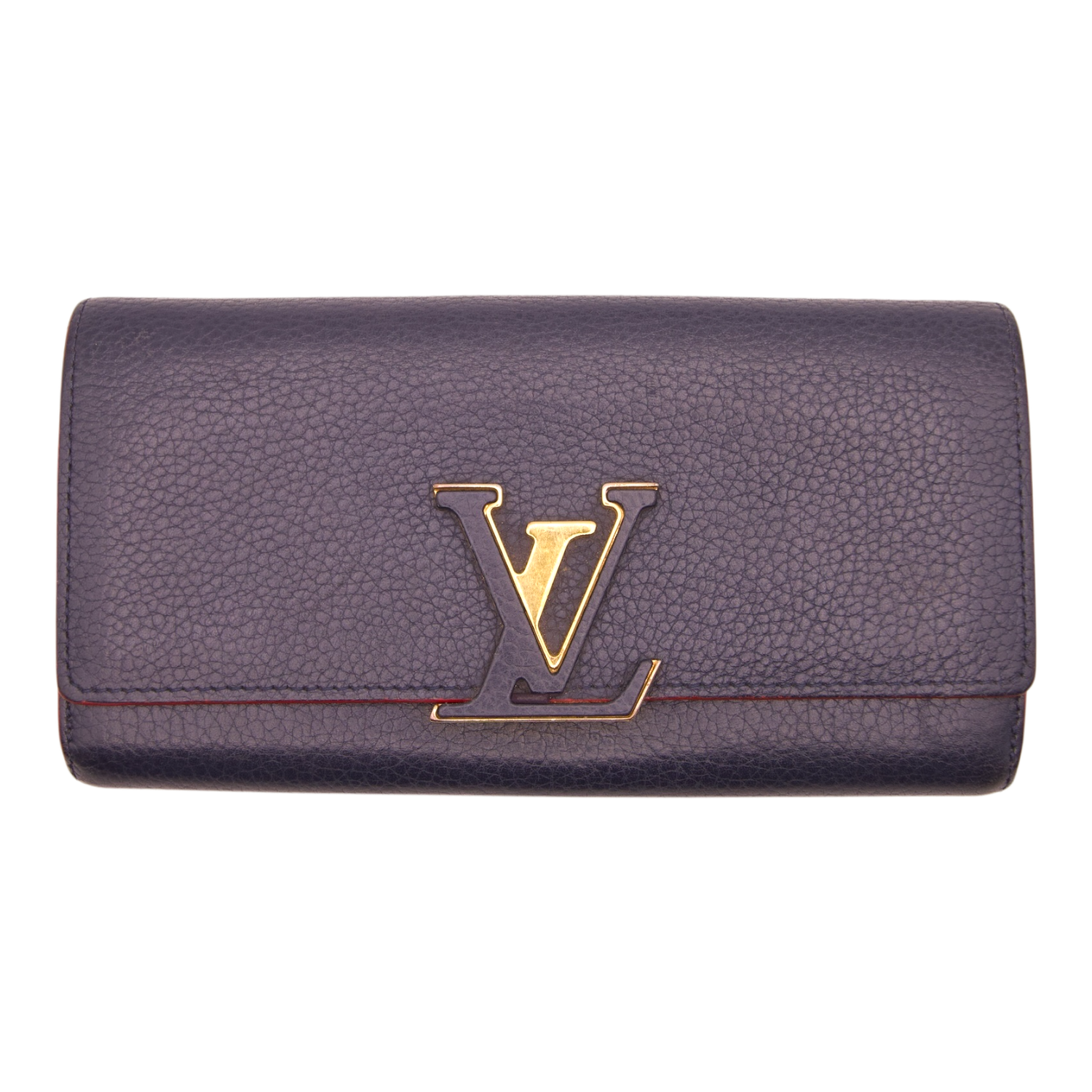 Louis Vuitton Capucines Long Wallet Taurillon Marine Rouge