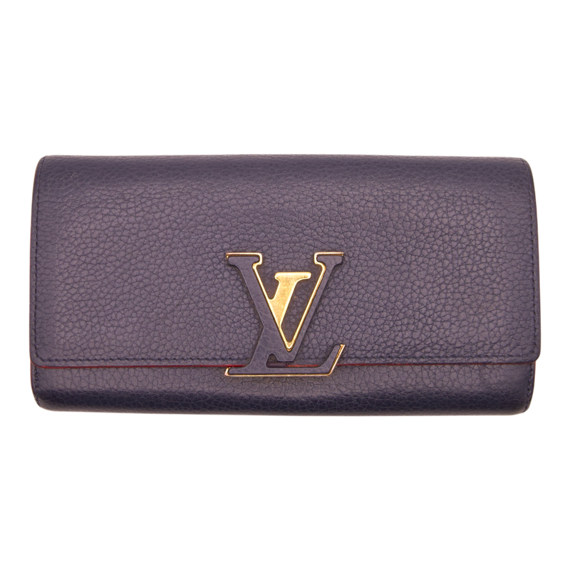 Louis Vuitton Capucines Long Wallet Taurillon Marine Rouge
