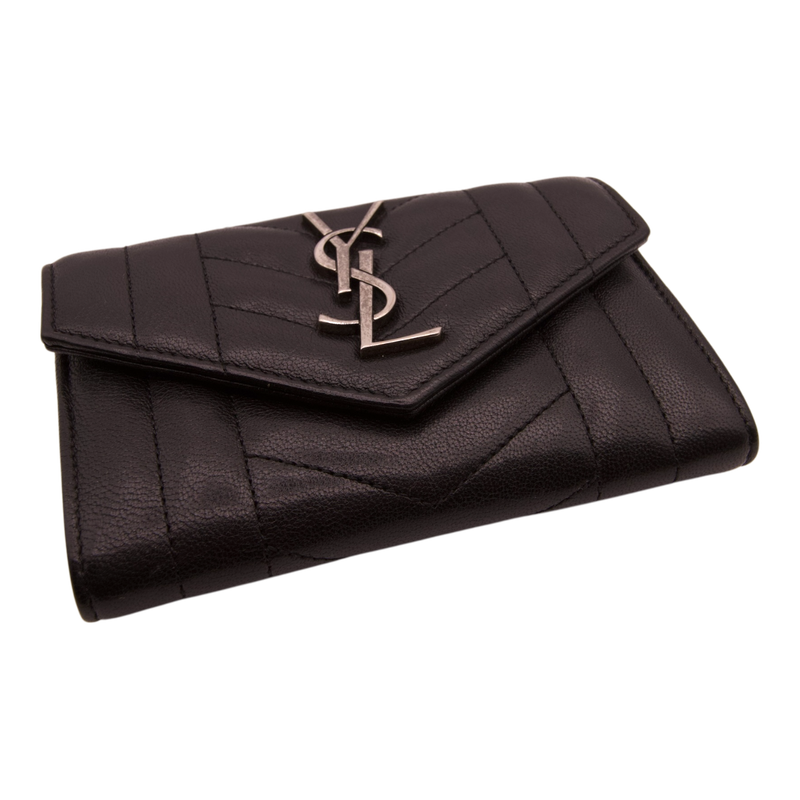 Saint Laurent Monogram Cassandre Envelope Wallet Black