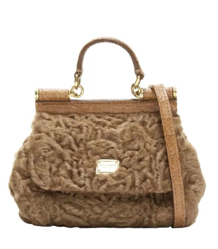 Dolce &amp; Gabbana Mini Sicily Fur Crossbody Bag