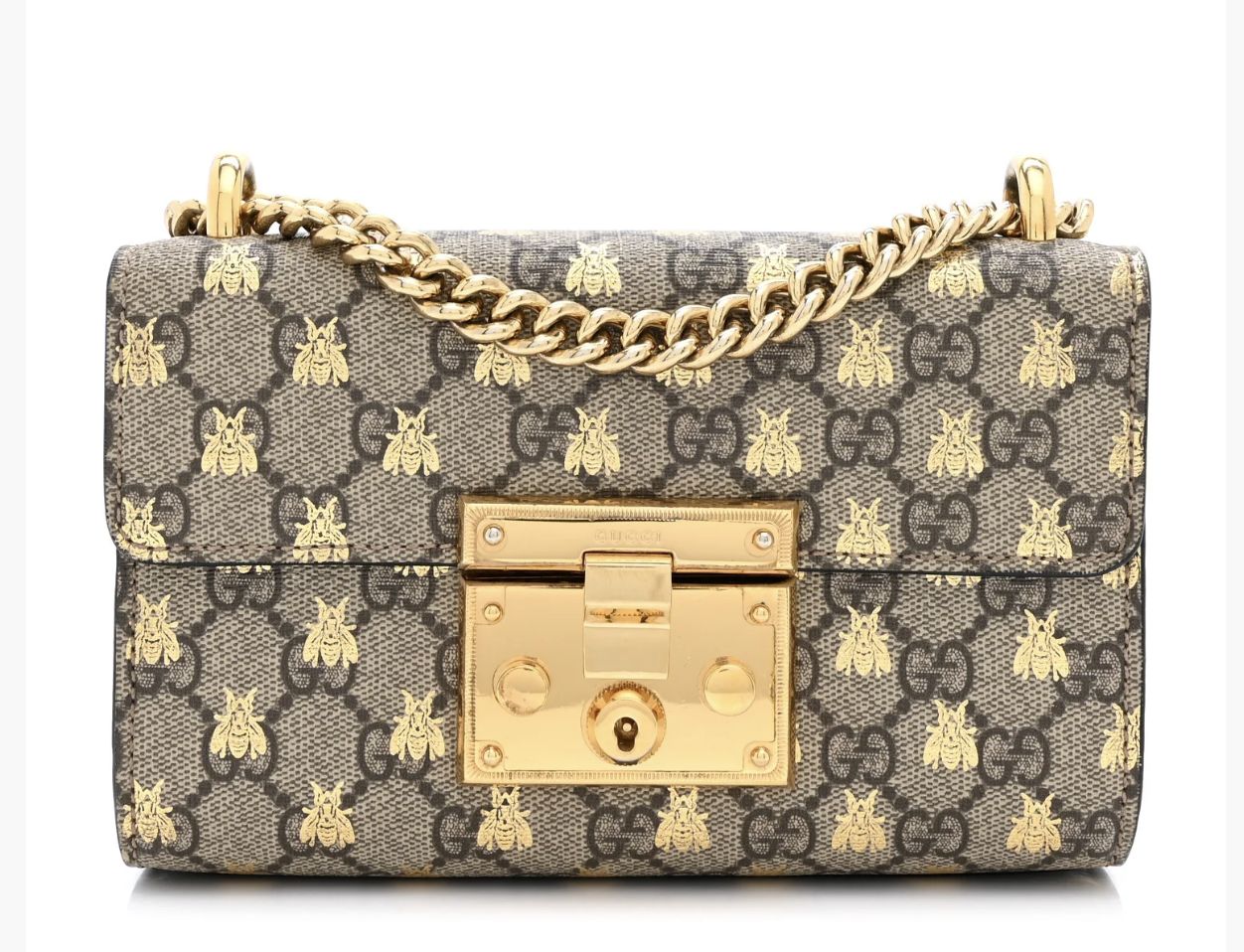 Gucci Padlock GG Bees Small Shoulder Bag