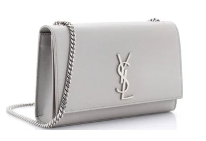 Saint Laurent Kate Light Gray Calfskin Crossbody