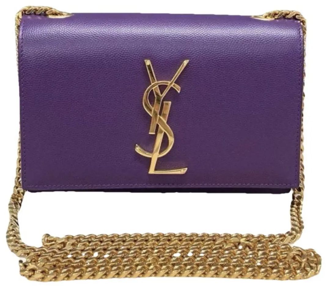 Saint Laurent Kate Purple Leather Crossbody