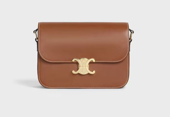 Celine Triomphe Teen Shoulder Bag Natural