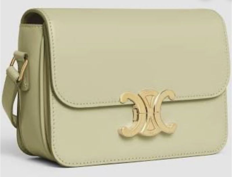 Celine Triomphe Teen Bag Green Smooth Calfskin