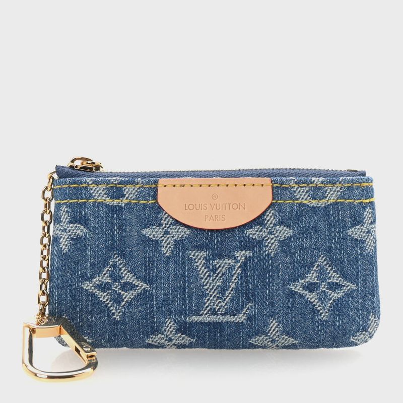 Louis Monogram  Monogram Denim Key Pouch Denim Blue