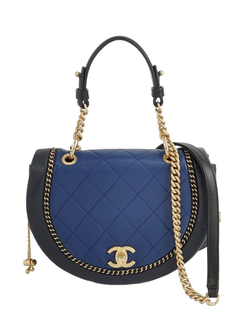 Chanel CC Two Way Shoulder Bag Blue