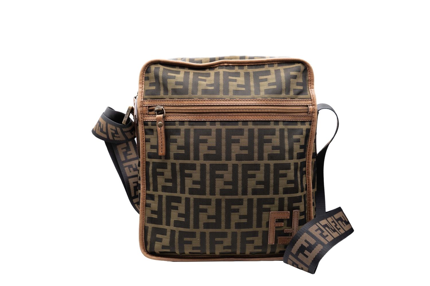 Fendi Zucca FF Messenger Bag Vintage