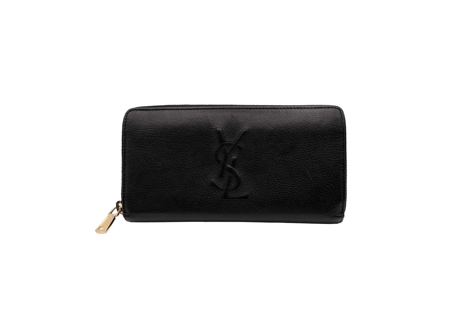 YSL Saint Laurent Black Zip Around Wallet