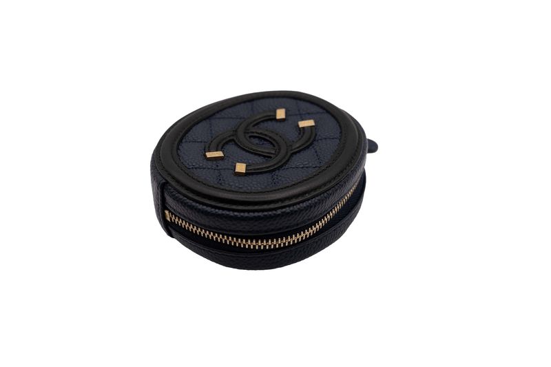 Chanel Filigree Round Zipped Coin Purse
