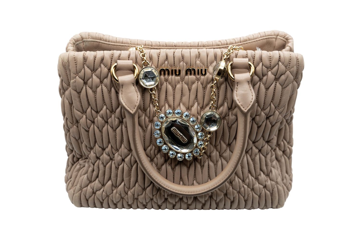 Miu Miu Dual Top Handle Beige