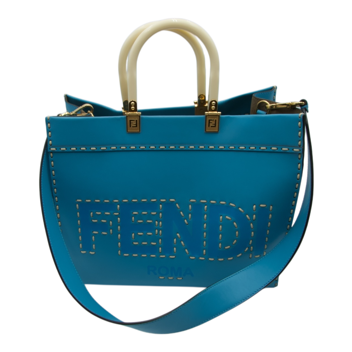 Fendi Salleria Blue Medium Sunshine Tote
