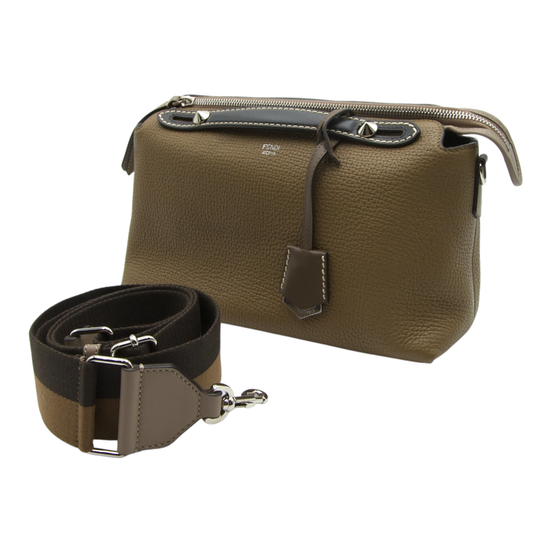 Fendi By The Way Medium Boston Bag Beige and Brown
