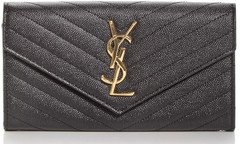 Saint Laurent Matelasse Envelope Wallet Grey