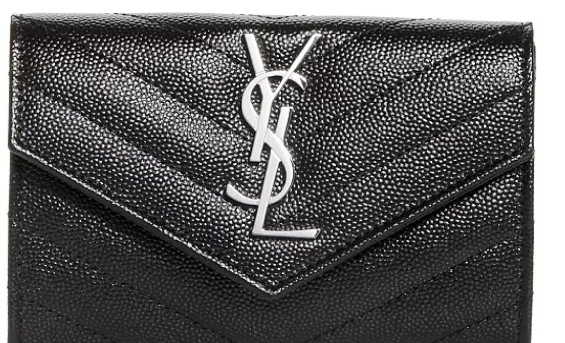 Saint Laurent Matelasse Envelope Wallet Black