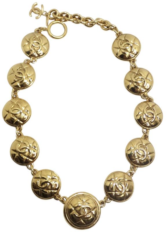 Chanel 1980's Gold Medallion Necklace