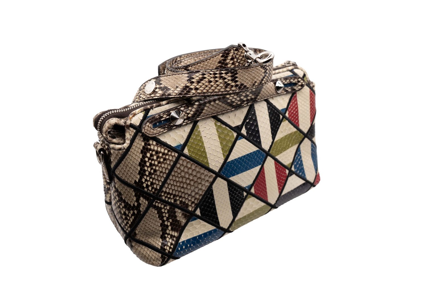 Fendi By The Way Full Python Patchwork Bag