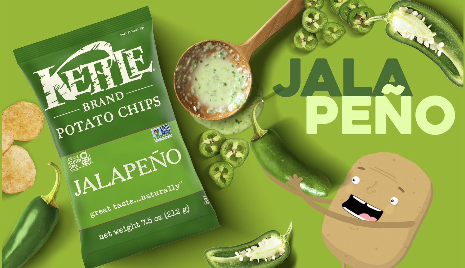 KETTLE JALAPEÑO POTATO CHIPS 2OZ