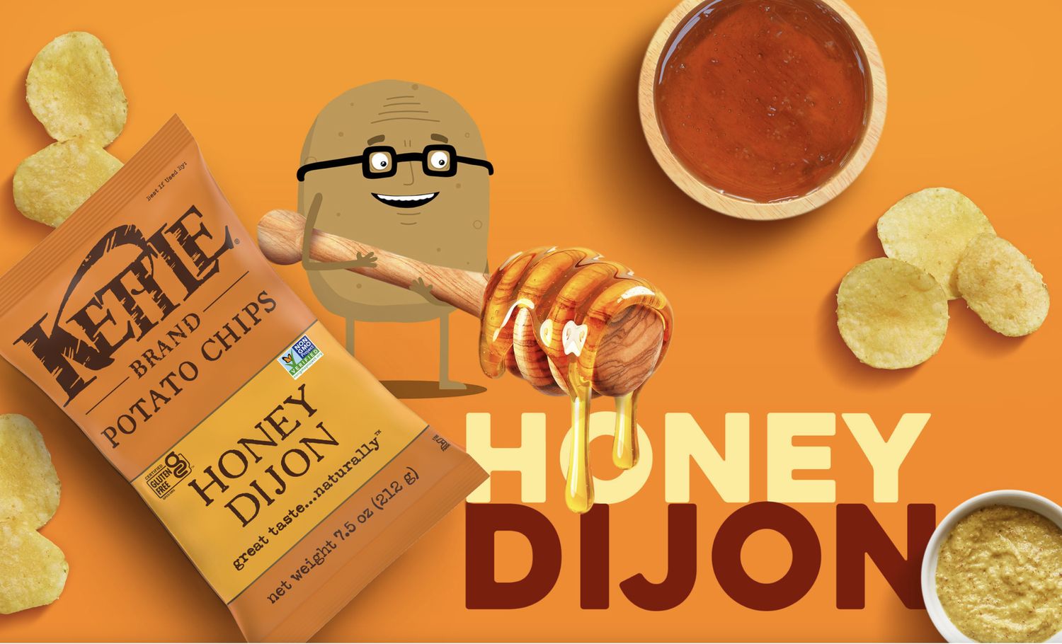KETTLE HONEY DIJON POTATO CHIP 5OZ