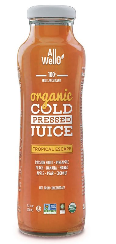 ALL WELLO ORGANIC TROPICAL ESCAPE COLD PRESSED JUICE