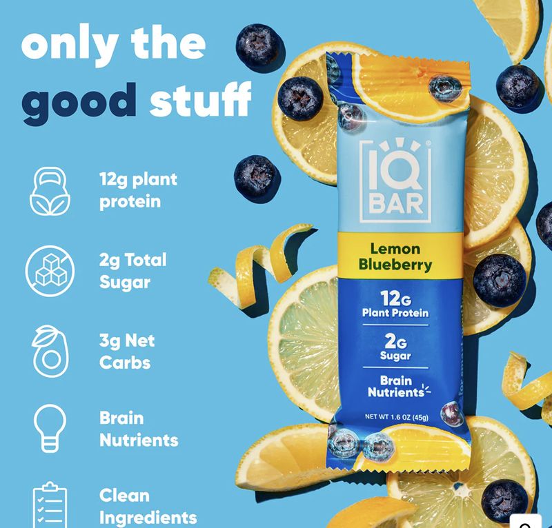 IQ BAR LEMON BLUEBERRY BAR