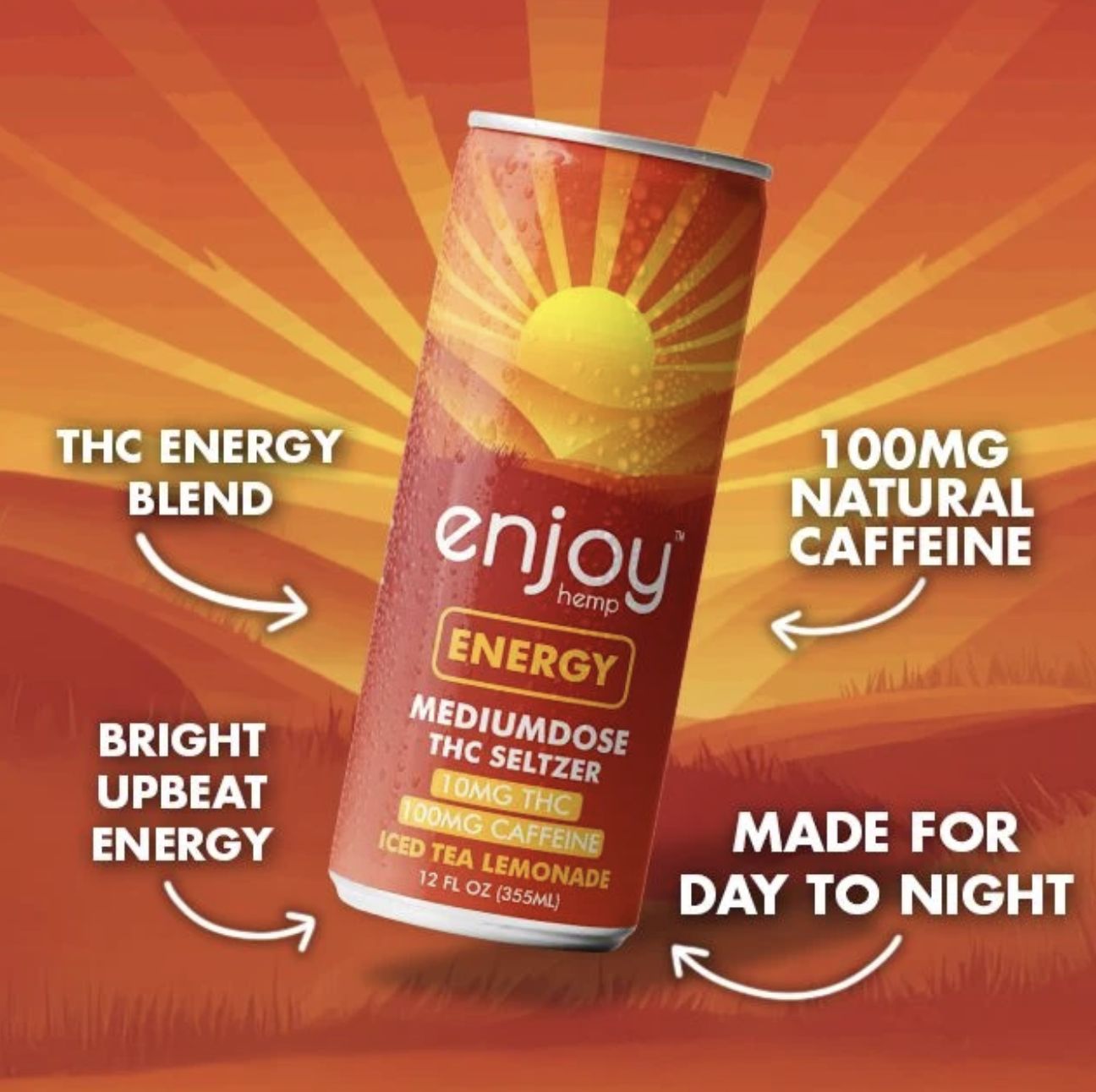 ENJOY HEMP ICED TEA LEMONADE 10 MG THC 100 CAFFEINE