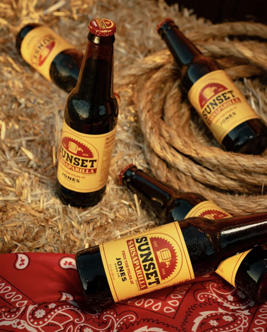 JONES SUNSET SARSAPARILLA SODA