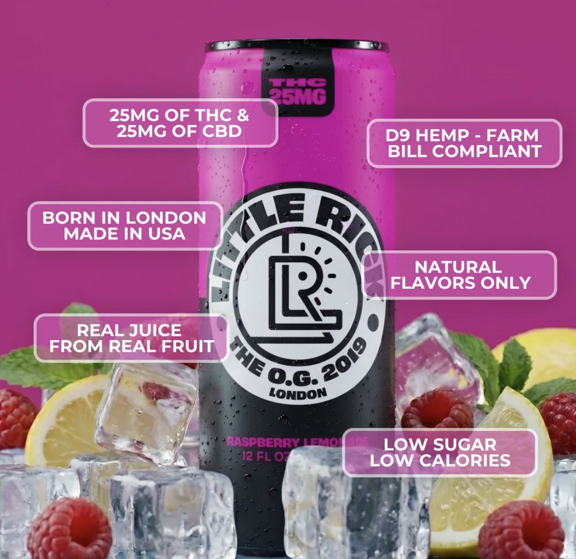 LITTLE RICK RASPBERRY LEMONADE 25MG THC 25MG CBD