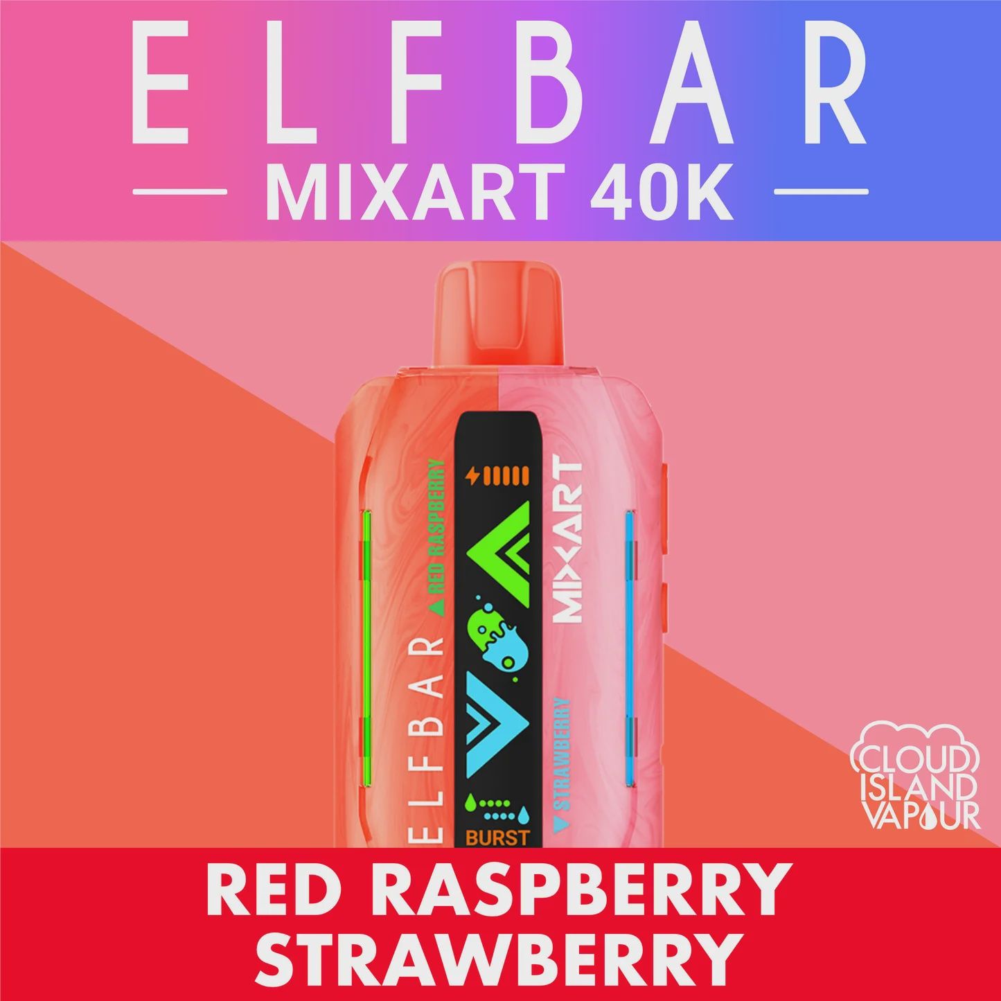 Elf Bar Mix Art - Red Raspberry/ Strawberry - 40K
