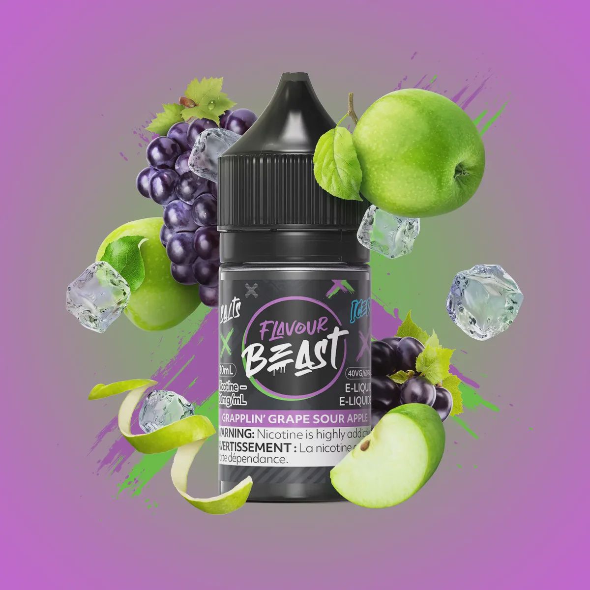 Flavour Beast - Grapplin' Grape Sour Apple Iced - 10mg/30ml