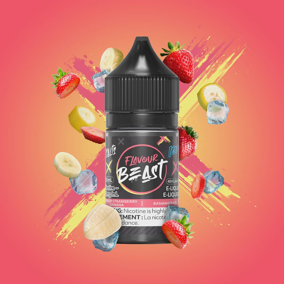 Flavour Beast - STR8 Up Strawberry Banana Iced - 10mg/30ml