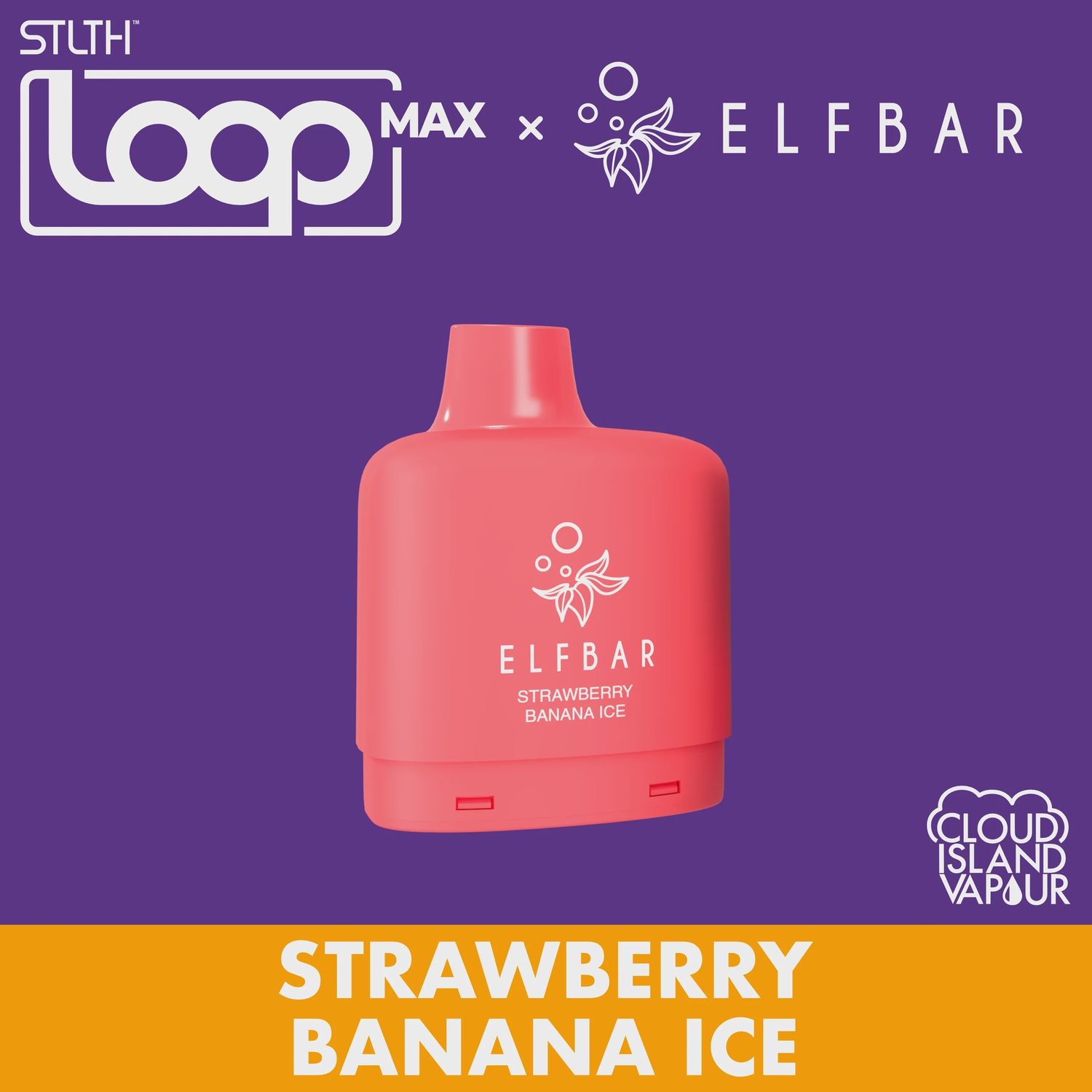 STLTH Loop Max  x  Elf Bar - Strawberry Banana Ice - 50K