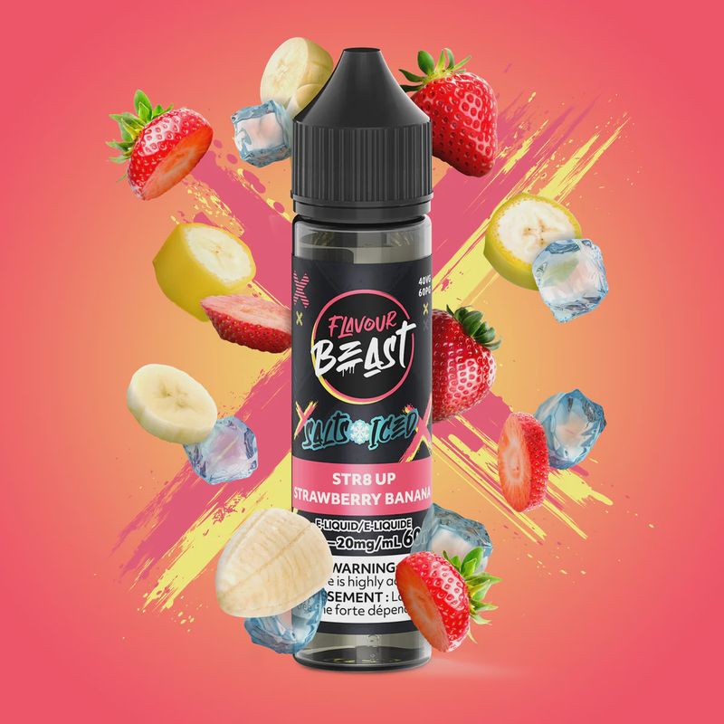 Flavour Beast - STR8 Up Strawberry Banana Iced - 20mg/60ml
