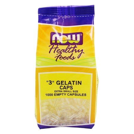 NOW Size "3" Empty Gelatin Caps Bag of 1000 Capsules