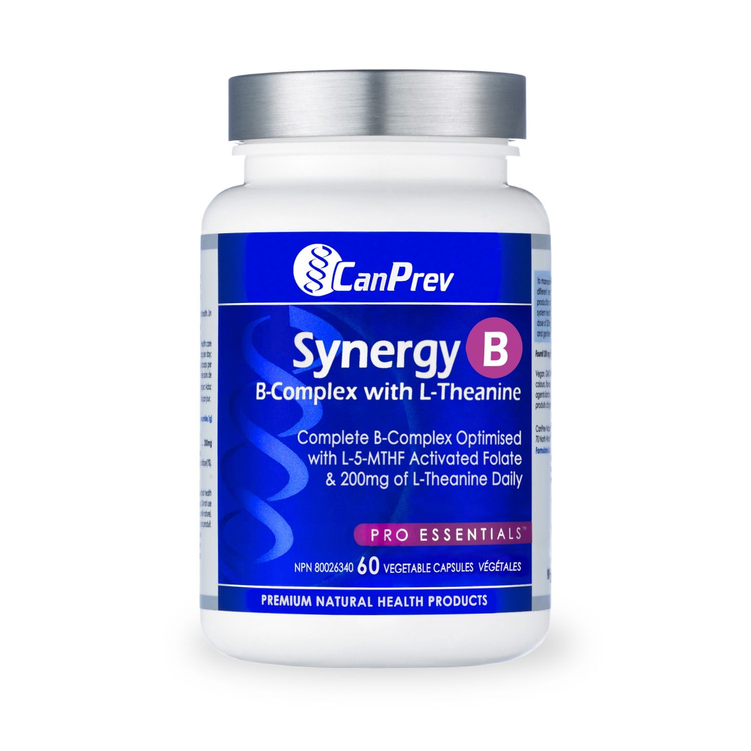 CanPrev Synergy B Complex with L-Theanine 60 Capsules