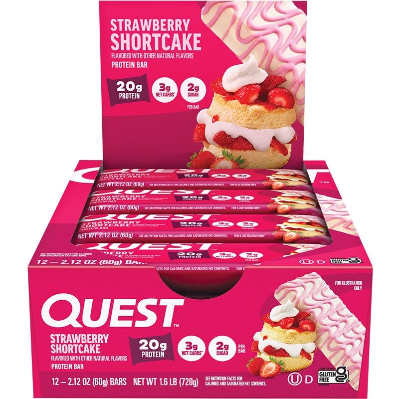 Quest Nutrition- Protein Bar (Box of 12 Bars) - Strawberry Shortcake