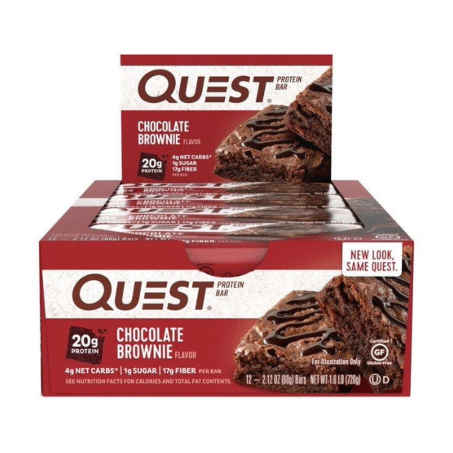 Quest Nutrition- Protein Bar (Box of 12 Bars) - Chocolate Brownie