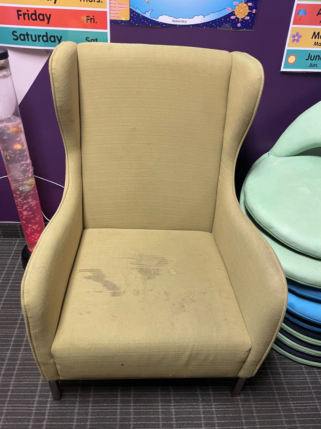 bright green large accent chair