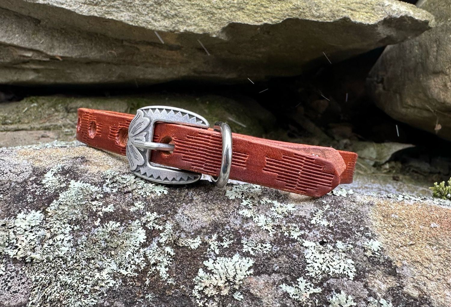 Small Aztec Stamped Dog Collar