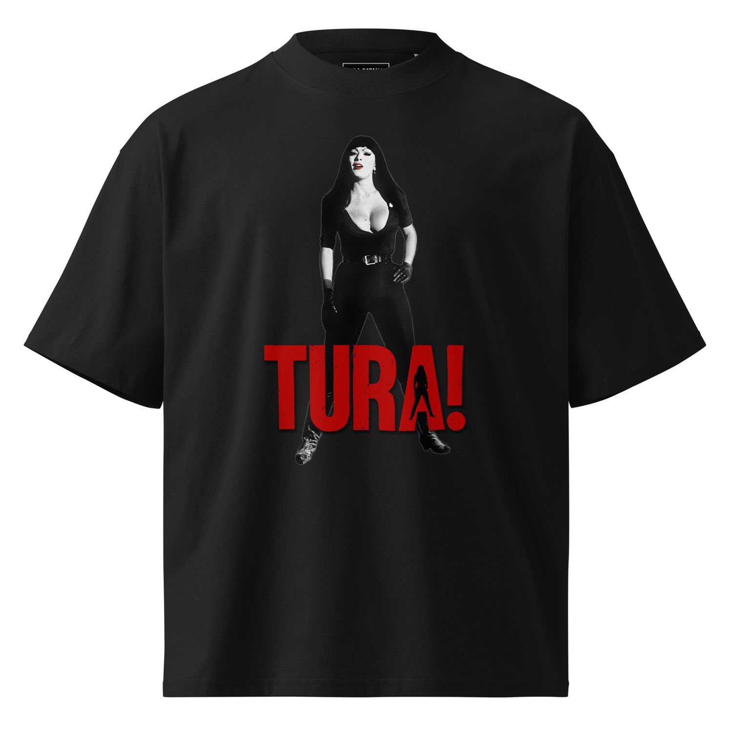 TURA! Unisex organic oversized high neck t-shirt