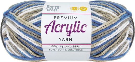 Acryl Yarn 100g 189m 8ply Multi 28 Blue Moon