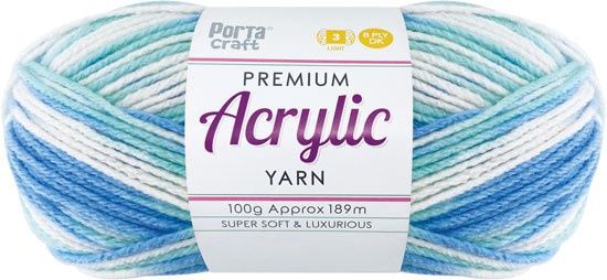Acryl Yarn 100g 189m 8ply Multi 29 Sea Shimmer
