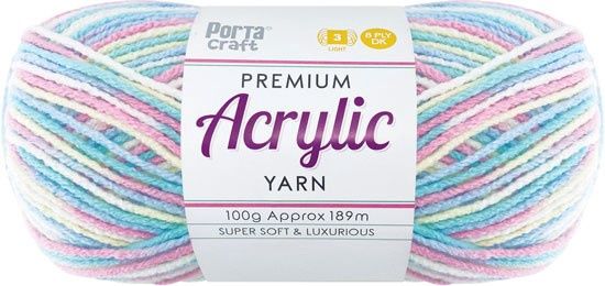 Acryl Yarn 100g 189m 8ply Multi 06 Flutterby