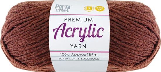 Acryl Yarn 100g 189m 8ply Solid 08 Chestnut
