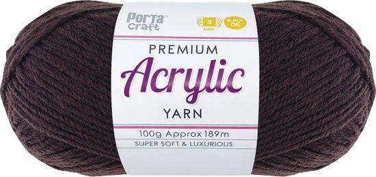 Acryl Yarn 100g 189m 8ply Solid 09 Chocolate