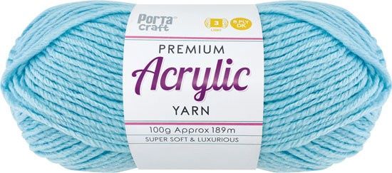 Acryl Yarn 100g 189m 8ply Solid 51 Cool Blue